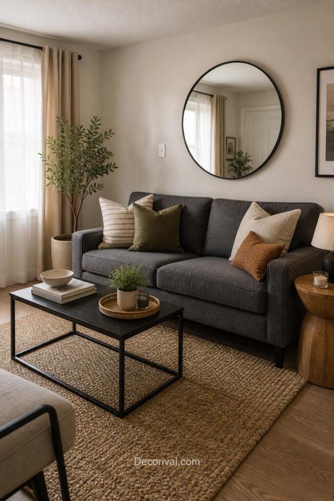 Budget living room with simple decor upgrades